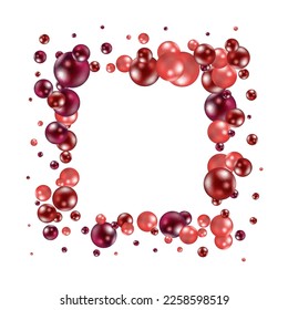 
Abstract vector design element. Round photo frame made of red balloons.