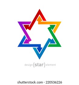 The Abstract vector design element spectrum star on white background