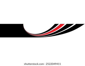 Elemento de diseño de Vector Abstractas. Patrón de rayas deportivo. Tira de carreras para un coche deportivo, barco, motocicleta, ropa deportiva, juguete. Vector de fondo. Ondas de líneas.