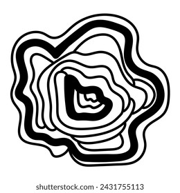 Abstract vector design element. Wood slice drawing. 