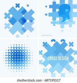 Abstract vector design elements with cross