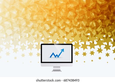 Abstract vector design elements with golden stars