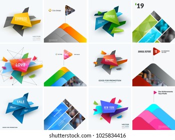 Abstract vector design elements for graphic template. Creative modern business background with colourful shapes
