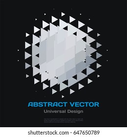 Abstract vector design elements for graphic layout. Modern business background template with grey triangles, arrows, geometric shapes for tech, innovative technology.
