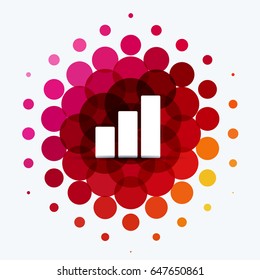 Abstract vector design elements for graphic layout. Modern business background template with red rounds, circles, dots for tech, teamwork, communication, networks. 