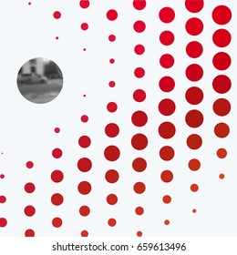 Abstract vector design elements for graphic layout. Modern business background template with red rounds, circles, dots  for tech, pharmacy, health, ecology.