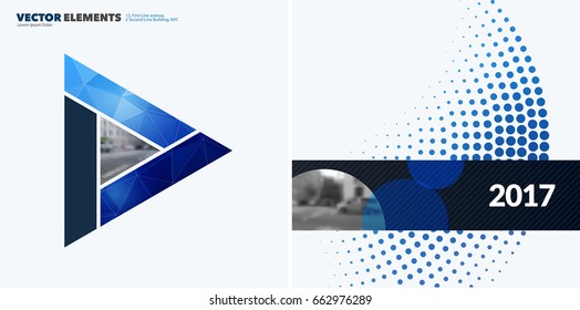 Abstract vector design elements for graphic layout. Modern business background template with colourful triangles,
