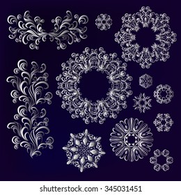 abstract vector design elements mehndi patterns