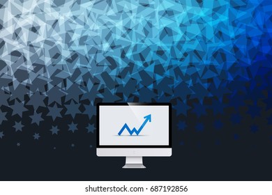 Abstract vector design elements with stars and black background