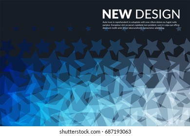 Abstract vector design elements with stars and black background