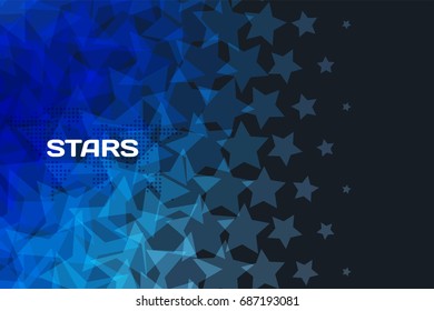 Abstract vector design elements with stars and black background