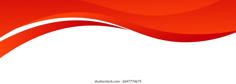 Abstract vector design featuring dynamic red and orange waves flowing across a white background, creating a bold, energetic, and modern visual layout.