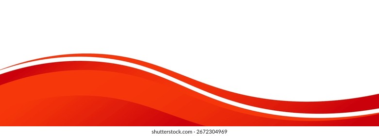 Abstract vector design featuring dynamic red and orange waves flowing across a white background, creating a bold, energetic, and modern visual layout.