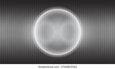 Abstract vector design featuring a glowing circle against a dark, vertically striped background, creating a modern and futuristic aesthetic.