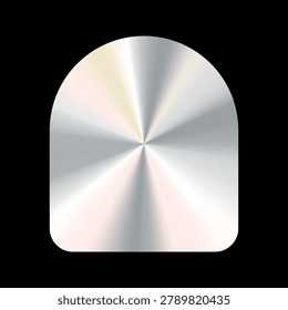 Abstract vector design featuring a metallic gradient arch shape on a black background, creating a modern and sleek appearance.