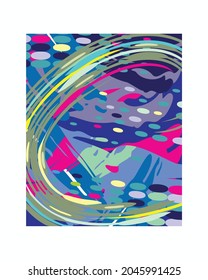 Abstract vector design full color concept for wall decor poster design and other