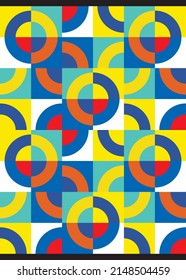 Resumen de diseño vectorial. Diseño artístico de azulejos geométricos. Patrón de mosaicos en colores brillantes