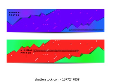 Abstract vector design of geometric banner. Design leaflets, banners, brochures, and cards with cliff elements.