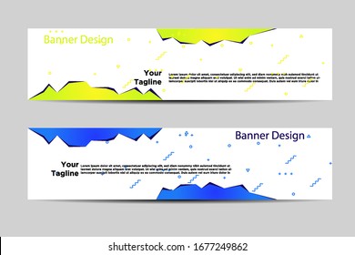Abstract vector design of geometric banner. Design leaflets, banners, brochures, and cards with cliff elements.