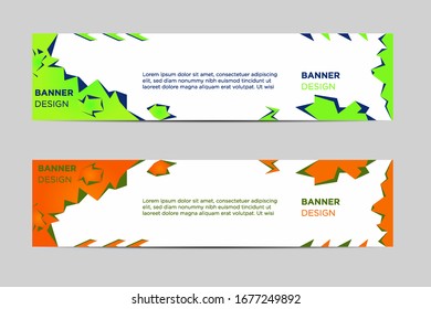 Abstract vector design of geometric banner. Design leaflets, banners, brochures, and cards with cliff elements.