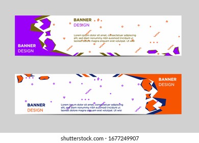 Diseño vector abstracto de banner geométrico. Folletos de diseño, pancartas, folletos y tarjetas con elementos acantilados.