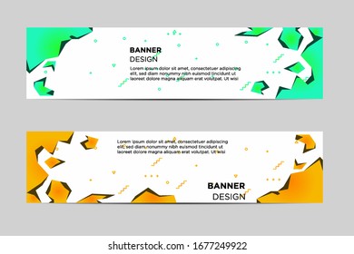 Abstract vector design of geometric banner. Design leaflets, banners, brochures, and cards with cliff elements.