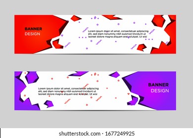 Diseño vector abstracto de banner geométrico. Folletos de diseño, pancartas, folletos y tarjetas con elementos acantilados.