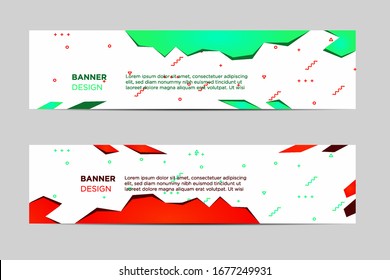 Abstract vector design of geometric banner. Design leaflets, banners, brochures, and cards with cliff elements.
