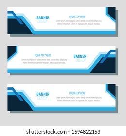 Abstract vector design of geometric web banner template. Modern design in Blue