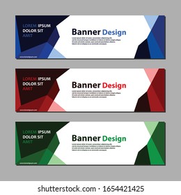 Abstract vector design of geometric web banner templates. Modern design
