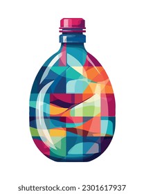 Abstract vector design of glass bottle isolated