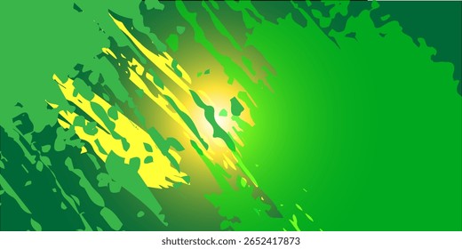 Abstractas diseño de Vector con rayos de luz verde brillante que irradia una atmósfera futurista y dinámica. Perfecto para el diseño relacionado con la tecnología, fondos digitales, presentaciones modernas, 