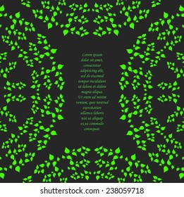 Abstract vector design with herbal motifs.