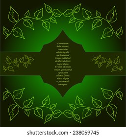 Abstract vector design with herbal motifs.