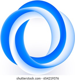 Abstract vector design. Isolated letter O on white background.