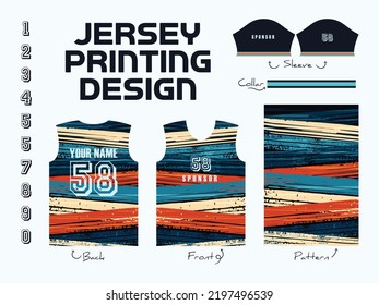 Abstract vector design for jersey printing. Background pattern for sports team jersey.