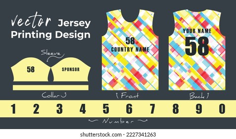 Abstract vector design for jersey printing, Background pattern for sports team jersey