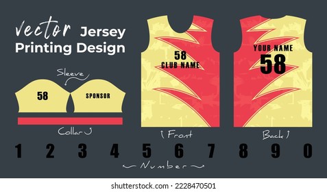 Abstract vector design for jersey printing, Background pattern for sports team jersey
