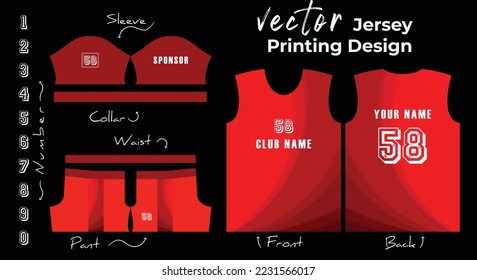 Abstract vector design for jersey printing, Background pattern for sports team jersey