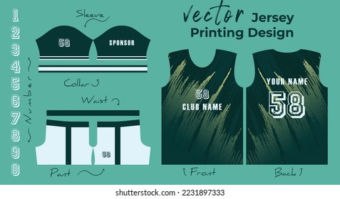 Abstract vector design for jersey printing, Background pattern for sports team jersey