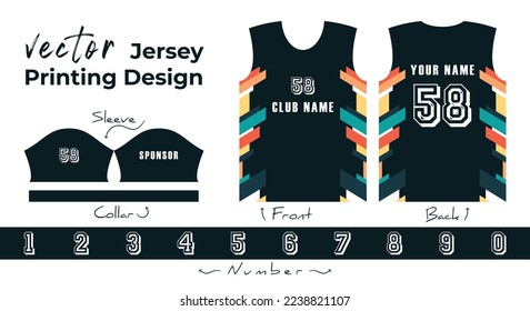 Abstract vector design for jersey printing, Background pattern for sports team jersey