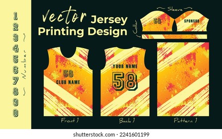 Abstract vector design for jersey printing, Background pattern for sports team jersey