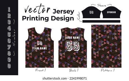Diseño de vector abstracto para impresión jersey, patrón de fondo para jersey de equipo deportivo