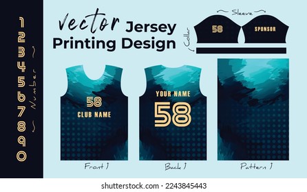 Diseño de vector abstracto para impresión jersey, patrón de fondo para jersey de equipo deportivo