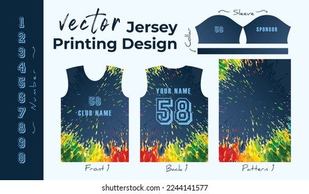 Abstract vector design for jersey printing, Background pattern for sports team jersey