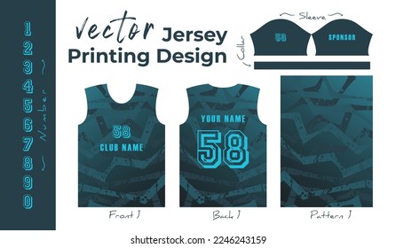 Abstract vector design for jersey printing, Background pattern for sports team jersey