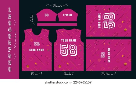 Abstract vector design for jersey printing, Background pattern for sports team jersey