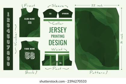 Abstract vector design for jersey printing. Background pattern for sports team jersey.