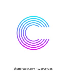 abstract vector design letter logo c