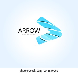Abstract Vector design Logo,icon Arrow of 3d shapes.